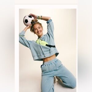 Free People Baby Blue Matching Set